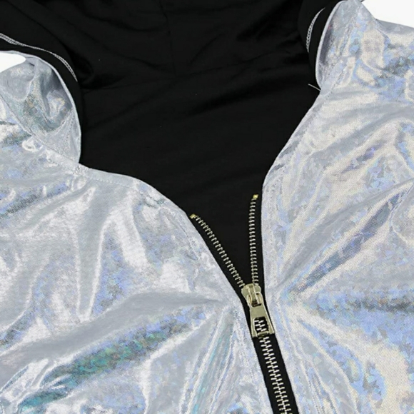 🆕⭐Silver metallic hooded bodysuit - Picture 5 of 9